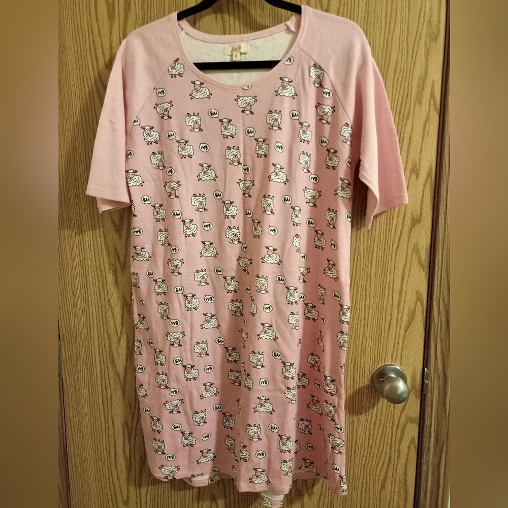 Pink cotton nightdress size M, new